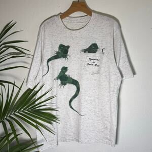 Vintage 90s Single Stich Iguana Lizard Costa Rica Pocket Tee